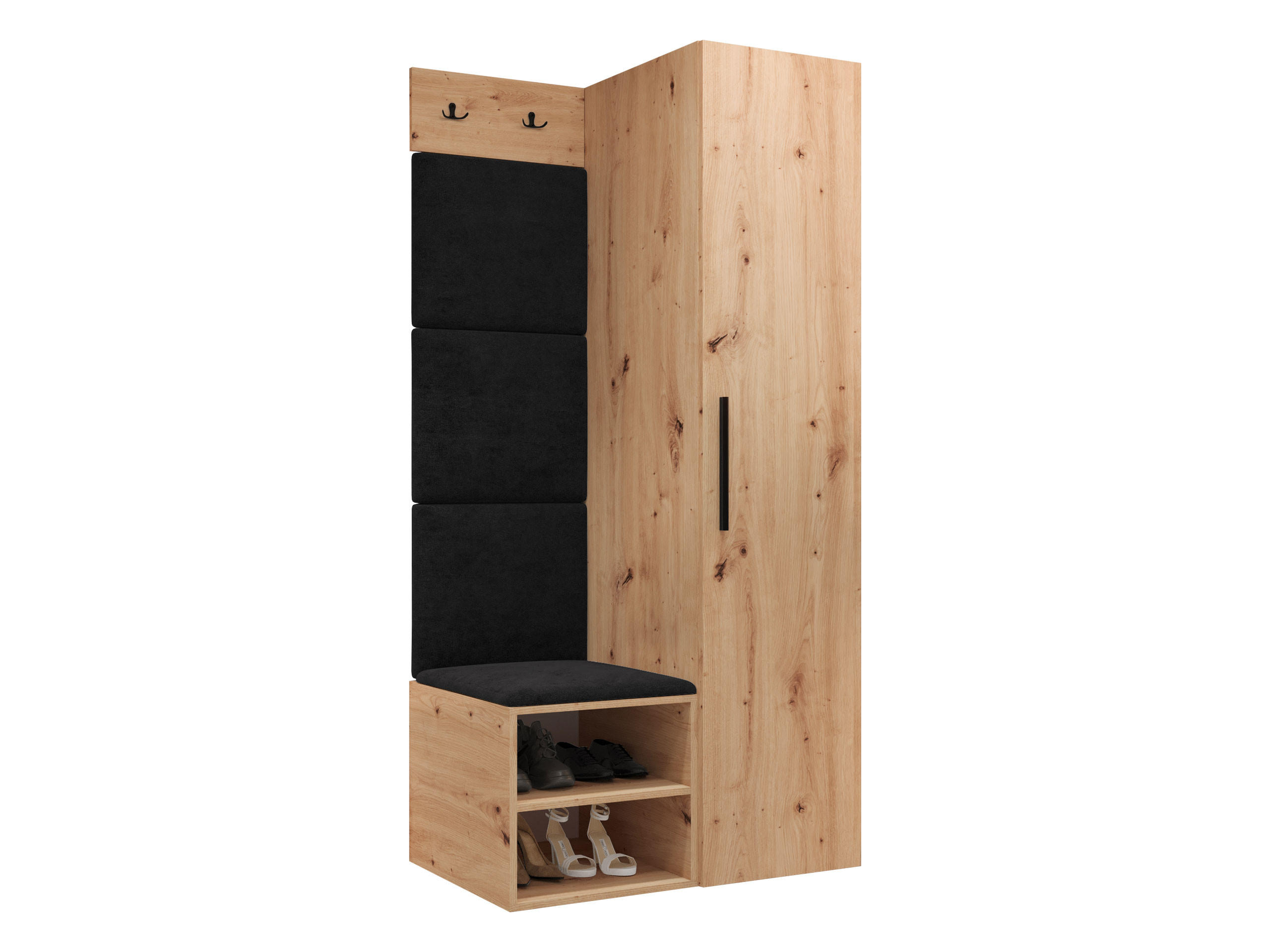 GARDEROBEN-SET Medi III - Anthrazit/Schwarz, Holzwerkstoff/Kunststoff (40/191/50cm) - MIRJAN24