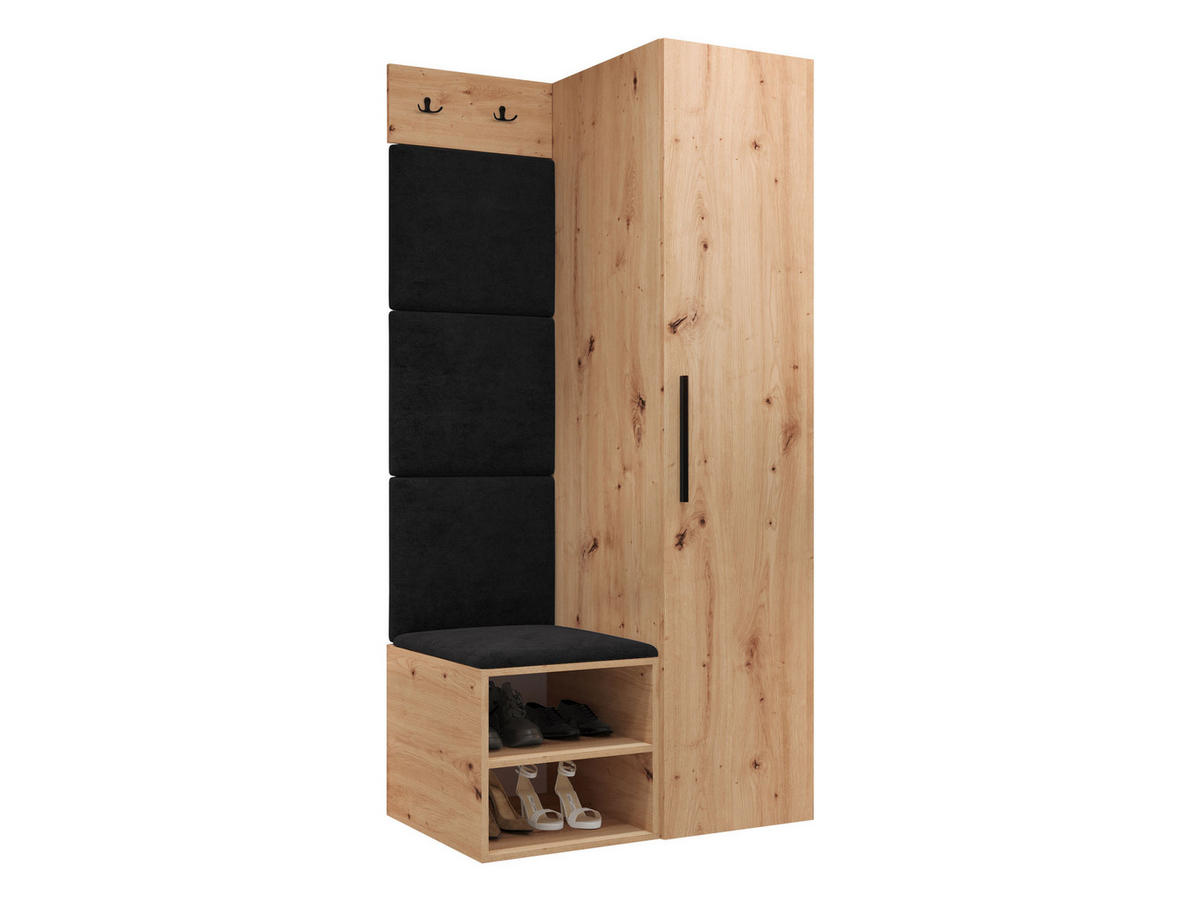 GARDEROBEN-SET Medi III - Anthrazit/Schwarz, Holzwerkstoff/Kunststoff (40/191/50cm) - MIRJAN24