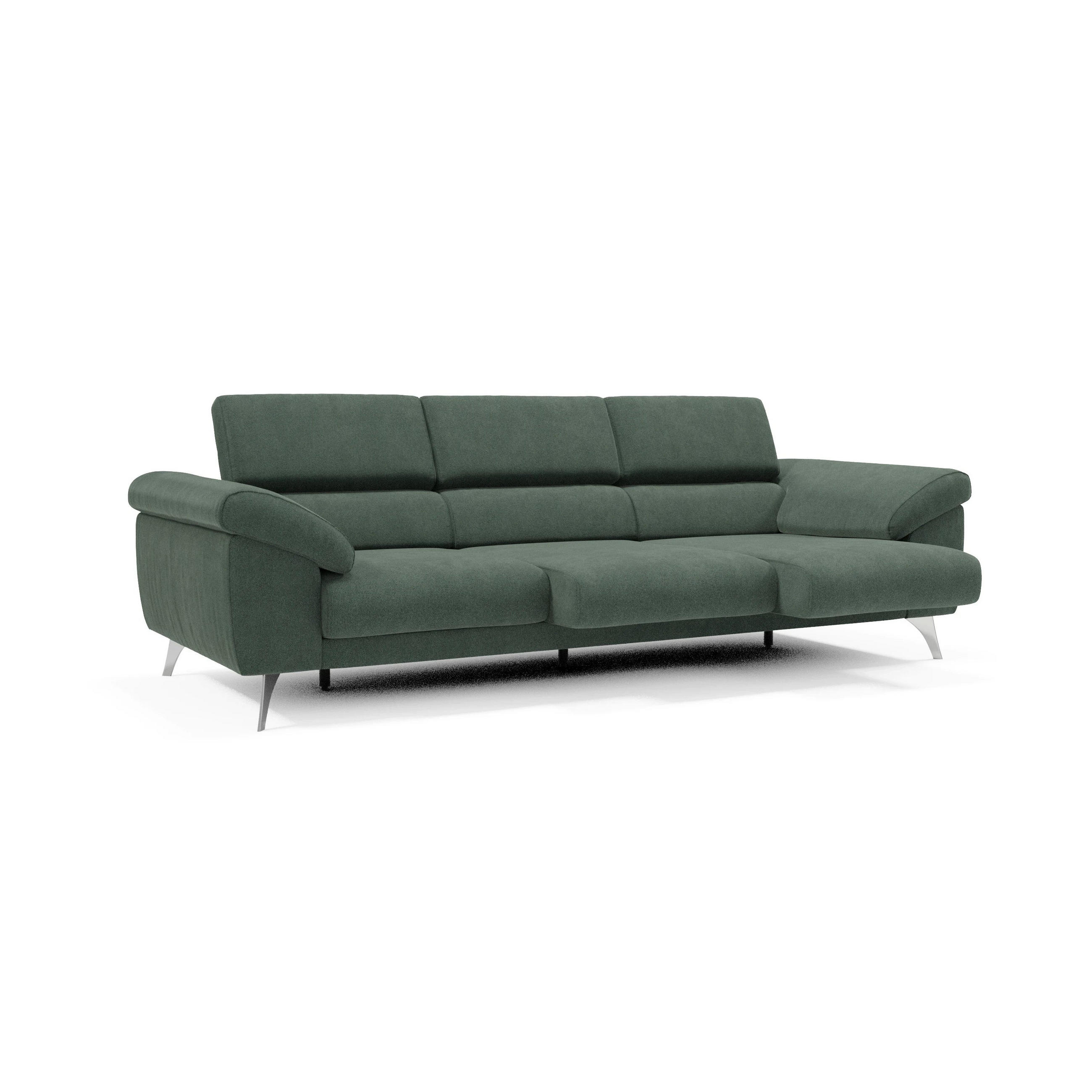 LINEARSOFA Donatello - Grün, Metall (265/76/102cm) - Divani.store