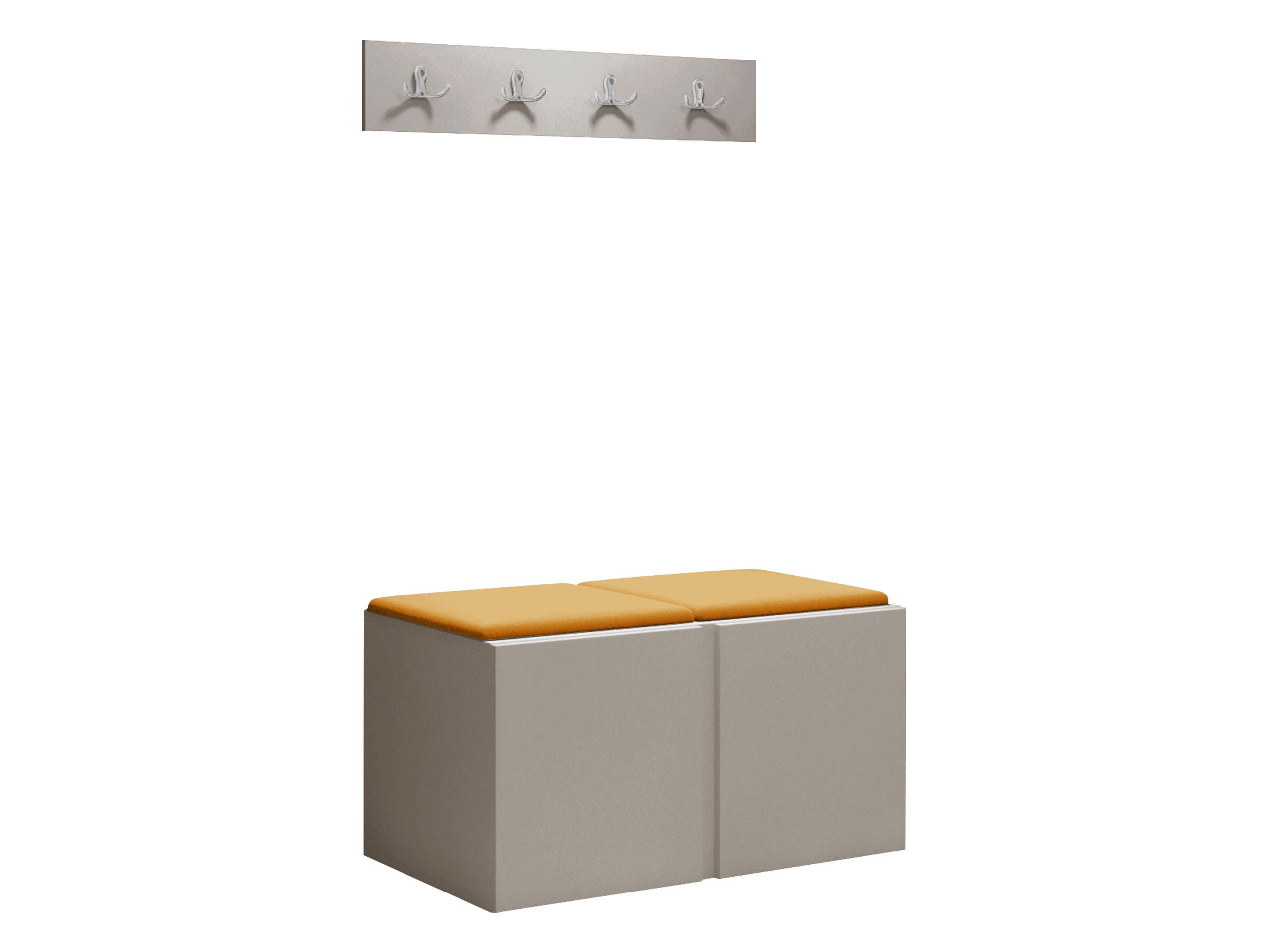 GARDEROBEN-SET Orion VI - Kaschmir/Orange, Holzwerkstoff/Kunststoff (84/42/46cm) - MIRJAN24