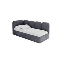 EINZELLBETT Jugendbett mit Bettkasten und Matratze H3/H4, Rechts - VELY 80x200 Dunkelgrau - Titanfarben, Holzwerkstoff/Textil (80/200cm) - ALTDECOR