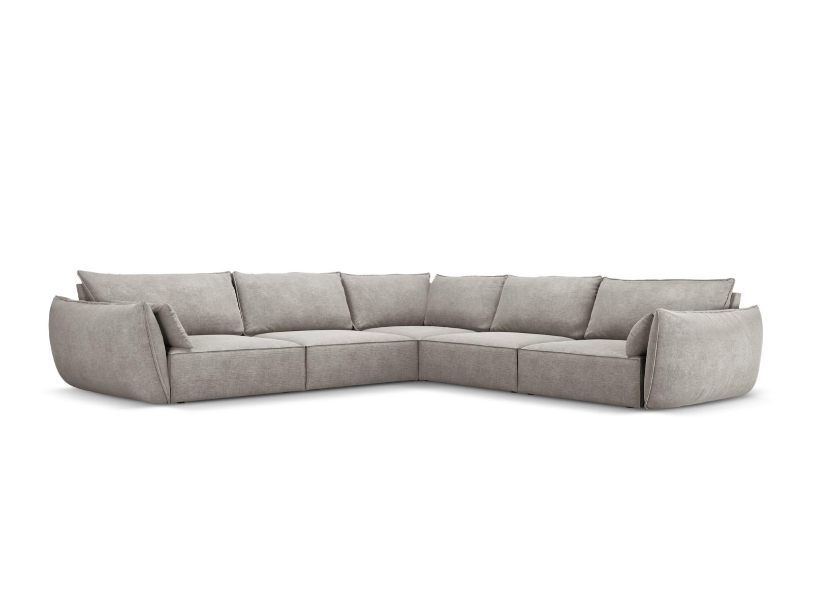 WENDBARES-ECKSOFA Kaelle aus Chenille-Stoff hellgrau 7 Sitzplätze - Hellgrau, Textil (286/286cm) - Micadoni