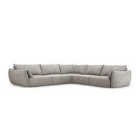 WENDBARES-ECKSOFA Kaelle aus Chenille-Stoff hellgrau 7 Sitzplätze - Hellgrau, Textil (286/286cm) - Micadoni