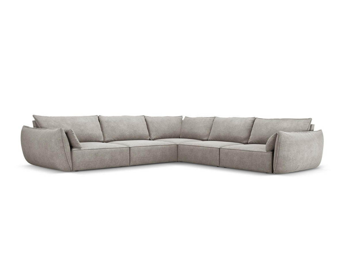 WENDBARES-ECKSOFA Kaelle aus Chenille-Stoff hellgrau 7 Sitzplätze - Hellgrau, Textil (286/286cm) - Micadoni
