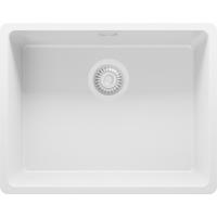 UNTERBAUSPÜLE GRANIT Venedig Easy, 2-er set Alles Weiß 56/44 cm 1 Becken + Ablauf-Set ab 60er Unterschrank - Weiß, Kunststoff (56/20/44cm) - Primagran