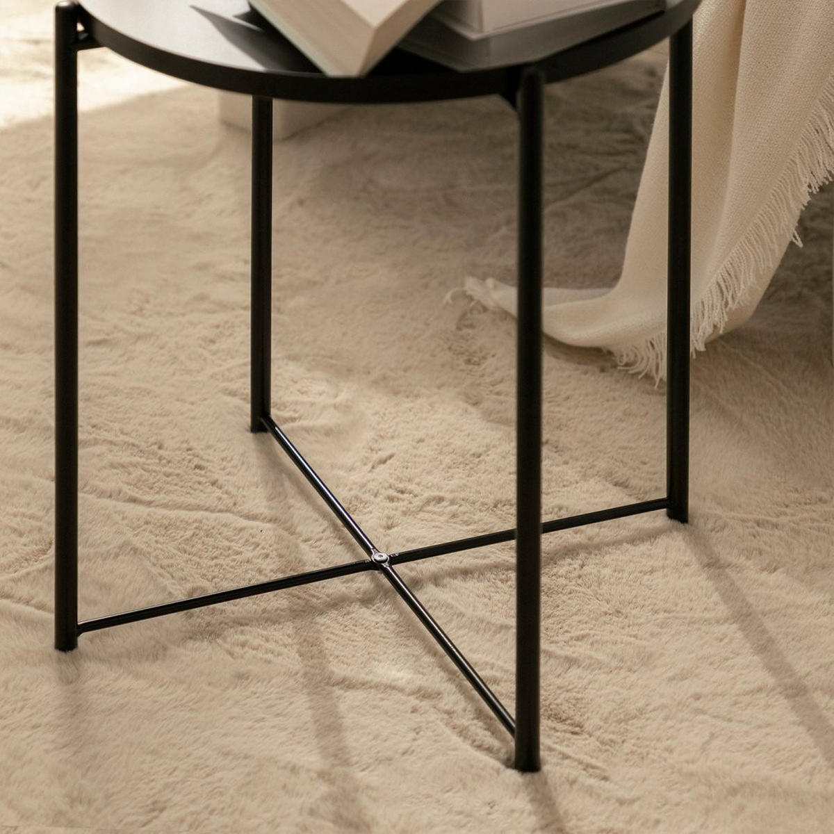 BEISTELLTISCH Maika Schwarz 42 cm x 52 cm - Schwarz, Metall (42/42/52cm)