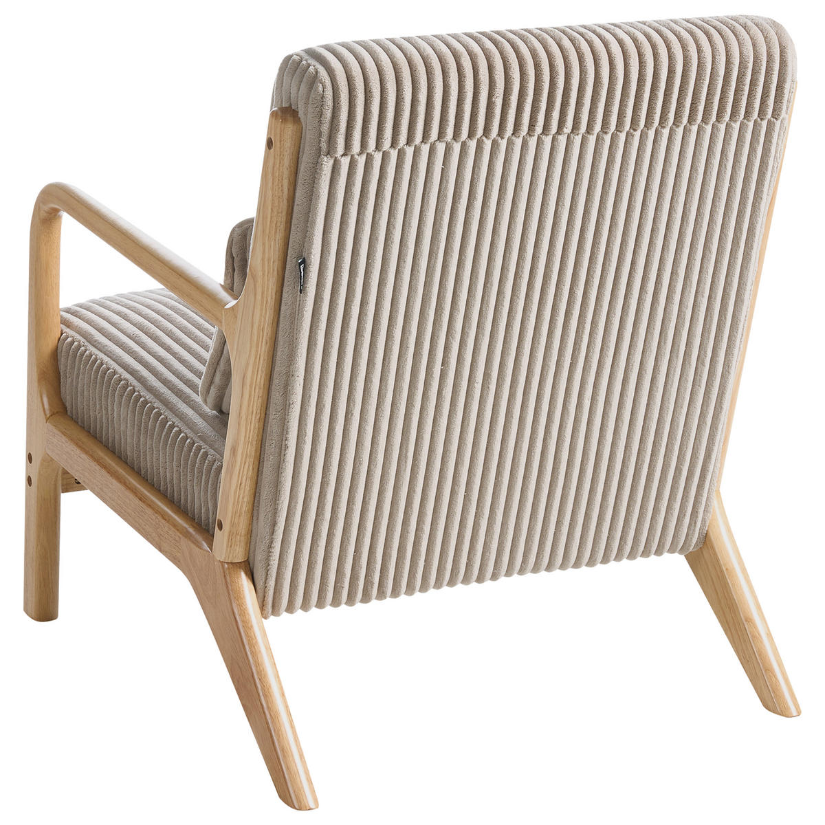 SESSEL Sorsele Cord Beige - Hellbraun/Beige, Holz/Textil (64/77/82cm) - Beliani