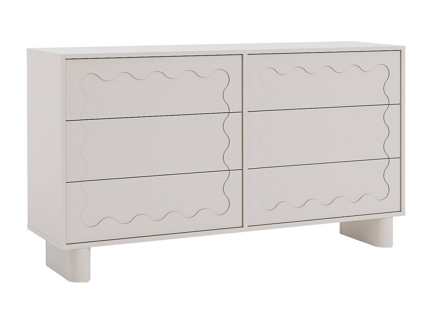 NIEDRIGE Kommode - 140cm x 38cm - MDF - beige - ANEZA - Beige, Holz (140/80/38cm) - Vente-Unique