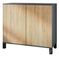 KOMMODE Skadu Eiche Natur - Eichefarben, Holzwerkstoff (92.5/84.5/35cm) - Vladon