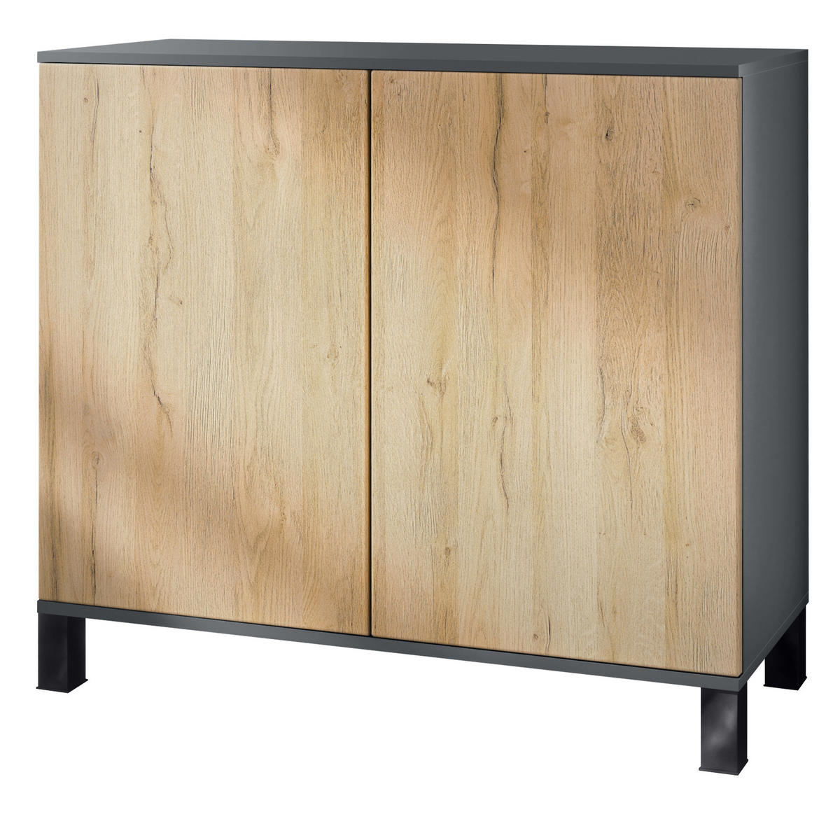 KOMMODE Skadu Eiche Natur - Eichefarben, Holzwerkstoff (92.5/84.5/35cm) - Vladon