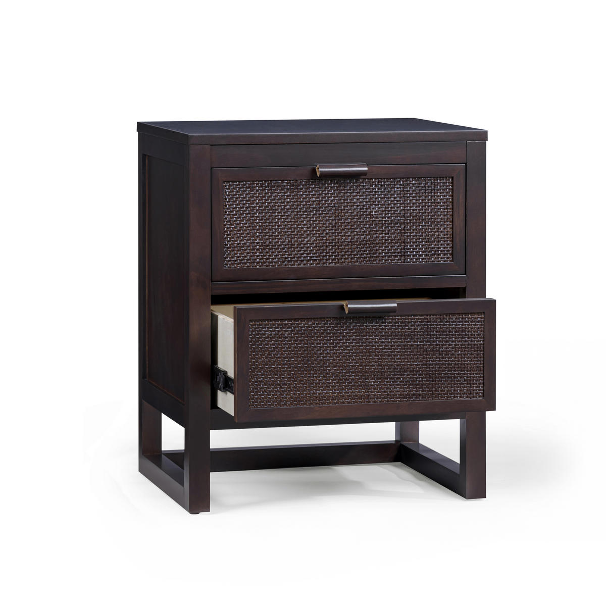 NACHTTISCH, 2 tiefe Schubladen, 51cm, Braun - Braun, Holz (51/61/41cm) - Teamson Home