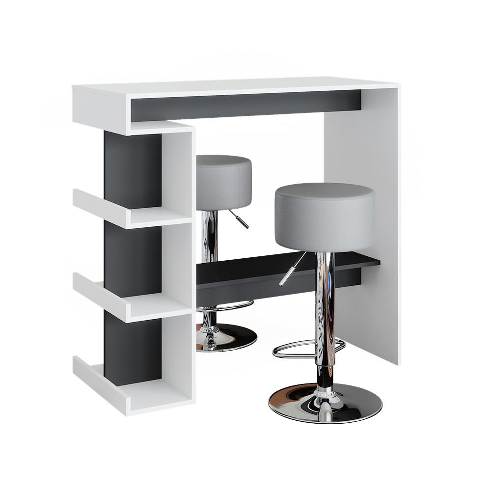 SET DE MASA DE BAR Dana Alb 108 x 50 cm cu 2 scaune de bar
