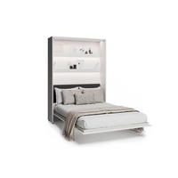SCHRANKBETT BED CONCEPT BC-36 Matratze - Graphitfarben/Weiß, Holzwerkstoff (140/200cm)