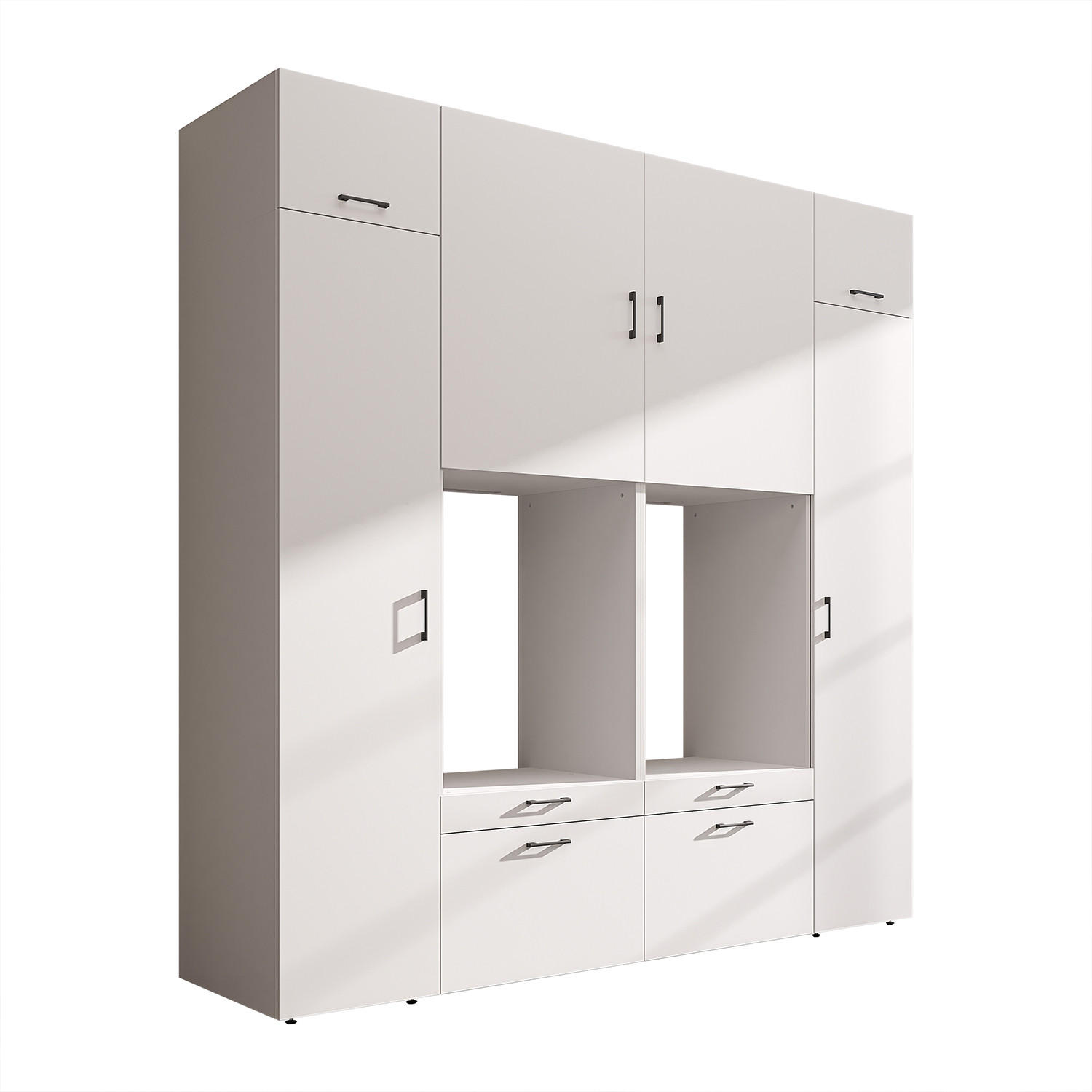 WASCHMASCHINENSCHRANK Serie 2 224cm Breit, 240cm Hoch - Weiß, Holzwerkstoff (224/240/67cm)
