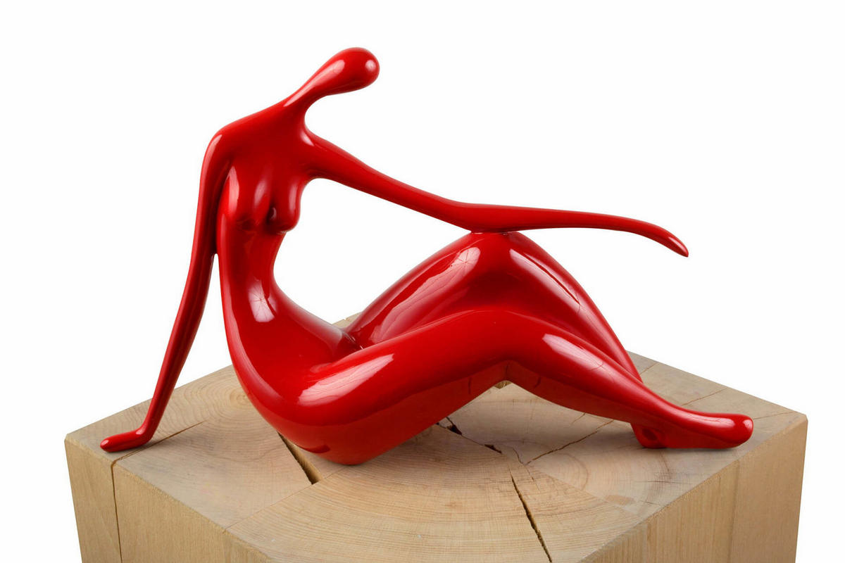 SKULPTUR Rot 36/22 cm - Rot, Stein (0.9/22/10cm) - KUNSTLOFT