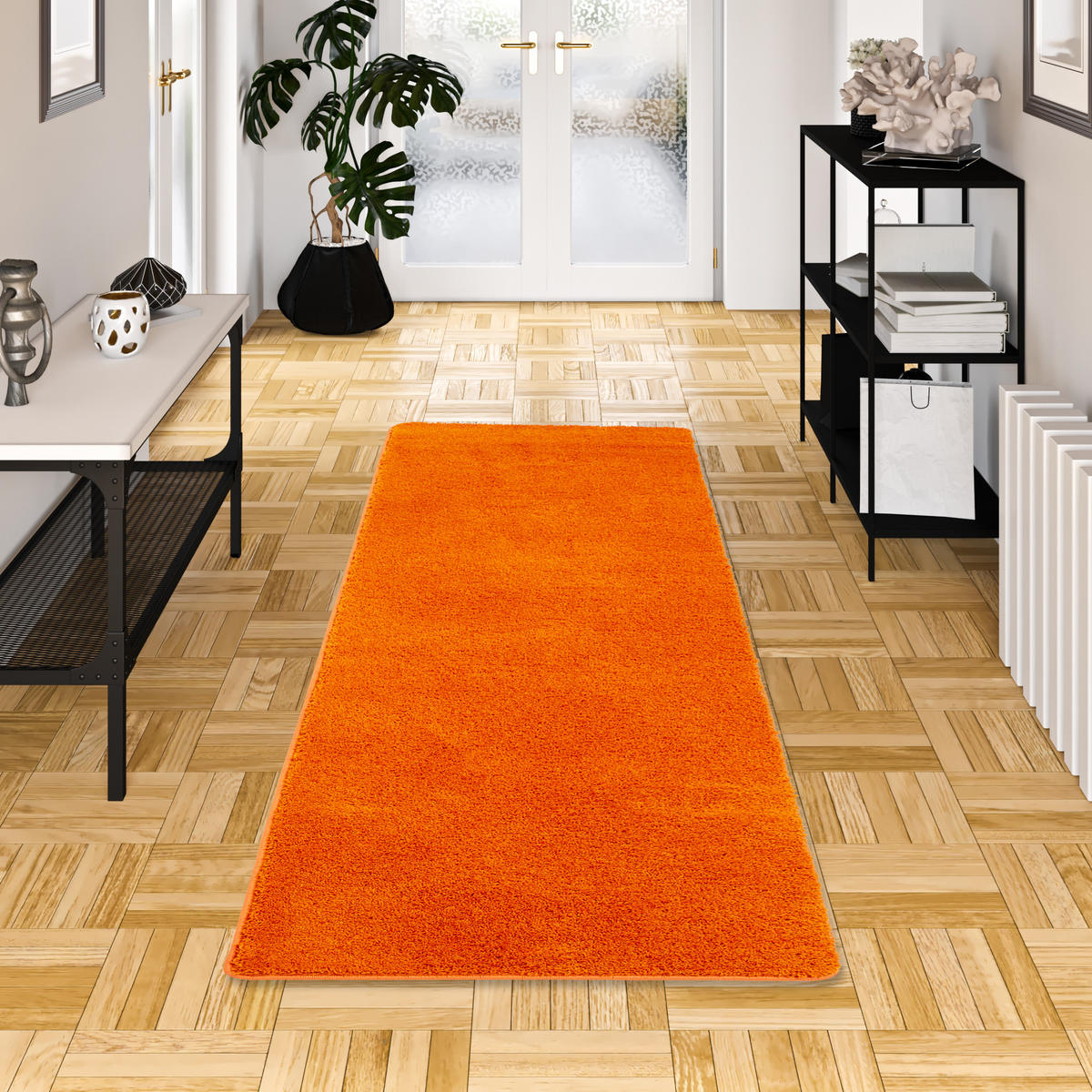 HOCHFLOR SHAGGY LÄUFER TEPPICH PALACE - Orange, Textil (80/400cm) - Snapstyle