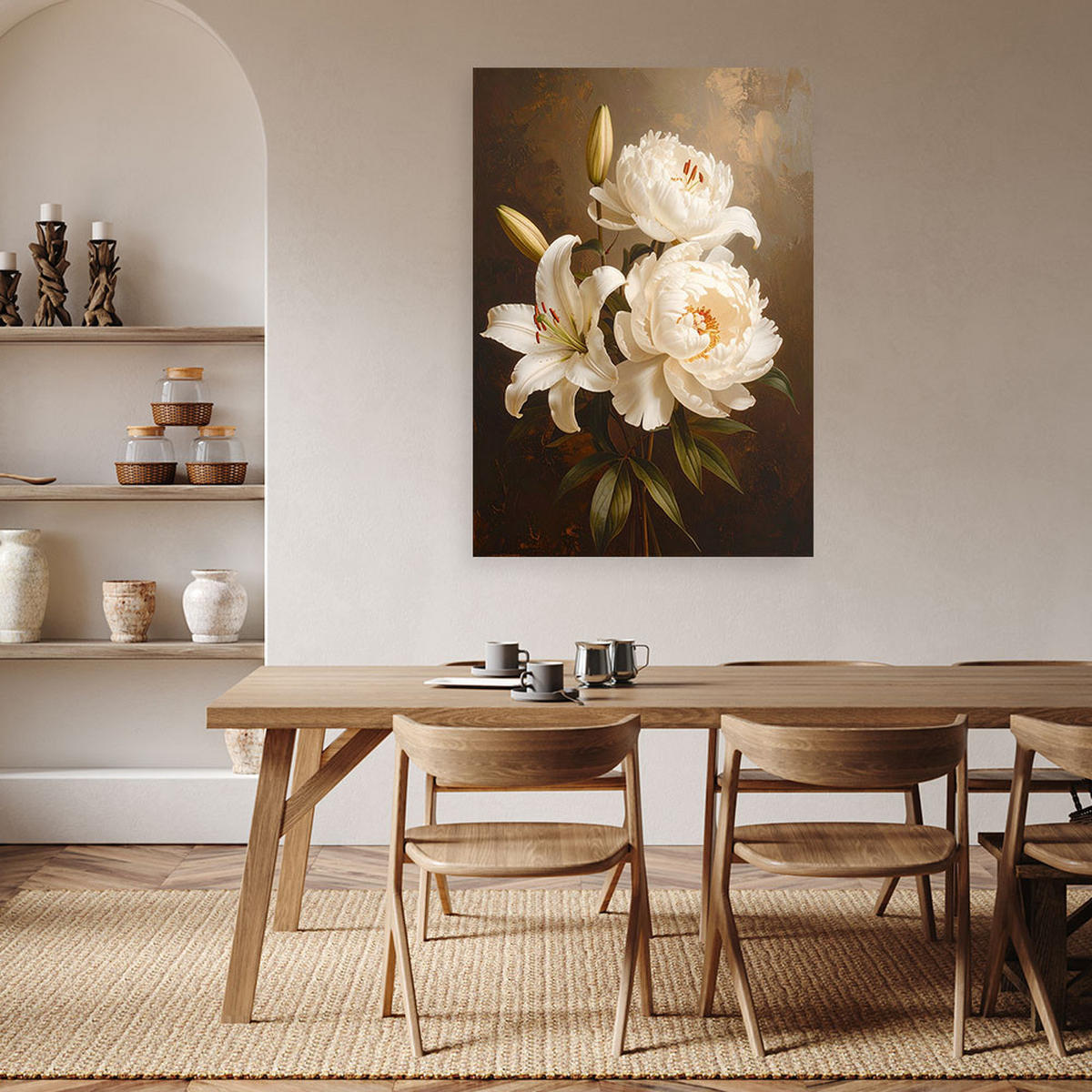 LEINWANDBILD Blumen 80x120cm - Braun, Textil (80/120cm) - Feeby