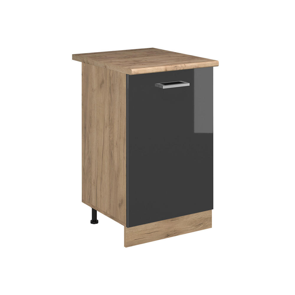Vicco SPODNÍ SKŘÍŇKA KUCHYŇSKÉ LINKY R-Line, Antracitový vysoký lesk/Zlatý mocný dub, 50 cm pracovná doska Dub Goldkraft