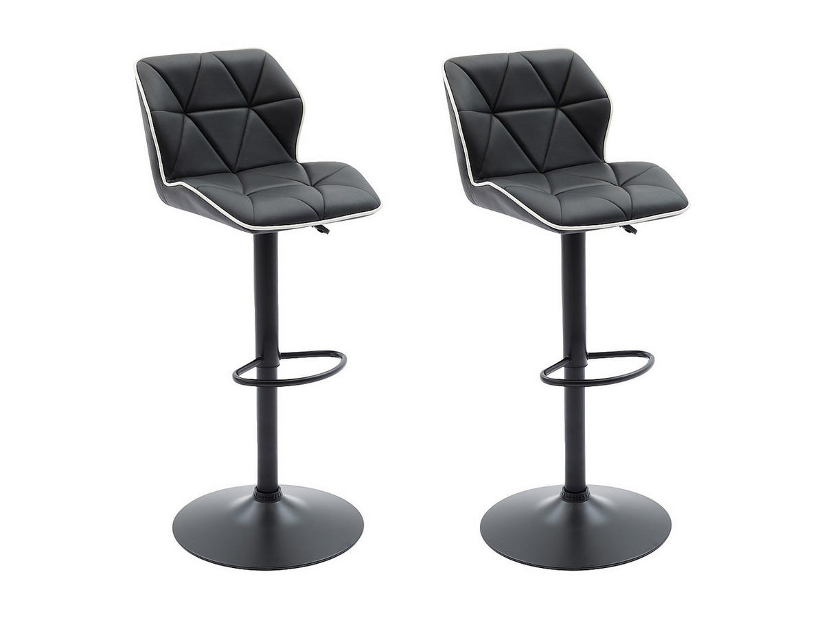 BARHOCKER - 45 cm x 51 cm - Kunstleder - Schwarz CALVIN - Schwarz, Leder (45/109/51cm) - Vente-Unique