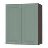 KÜCHENHÄNGESCHRANK Kvantum W3/60 Mint Matt / Lava Matt 60 / 32,5 / 72cm - Dunkelgrau/Mintgrün, Holz/Holzwerkstoff (60/72/32.5cm) - Feldmann-Wohnen