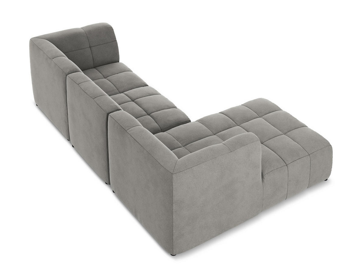 3-SITZER SOFA Bouclé Stoff Braun - Schwarz/Mokka, Holzwerkstoff/Kunststoff (244/75/94cm) - Makamii