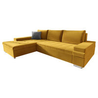 ECKSOFA Bangkok Mini - Gelb/Silberfarben, Holz/Textil (274/182cm) - MIRJAN24