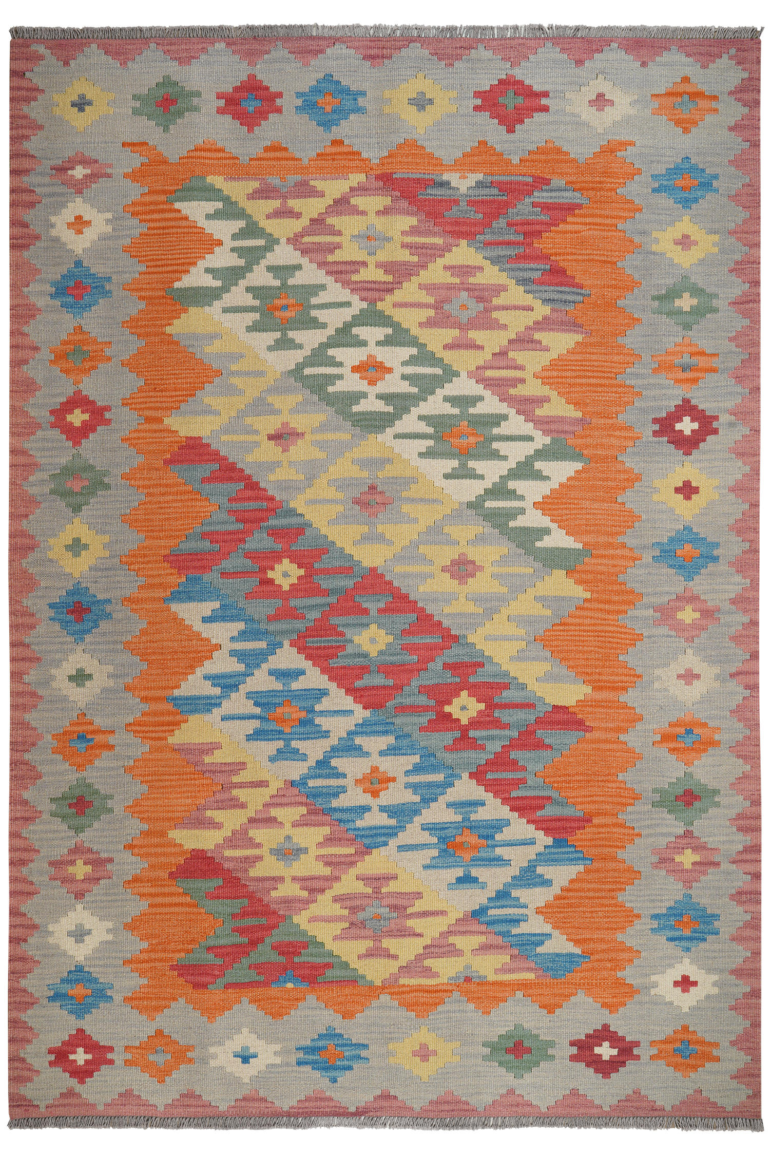 HANDWEBTEPPICH Kelim Gashgai Orange 246/170 cm Schurwolle - Orange, Textil (170/246cm) - Looma