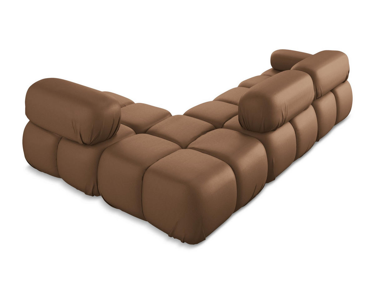 ECKSOFA Rechts Kunstleder Braun - Lila/Schwarz, Leder/Kunststoff (285/190cm) - Makamii
