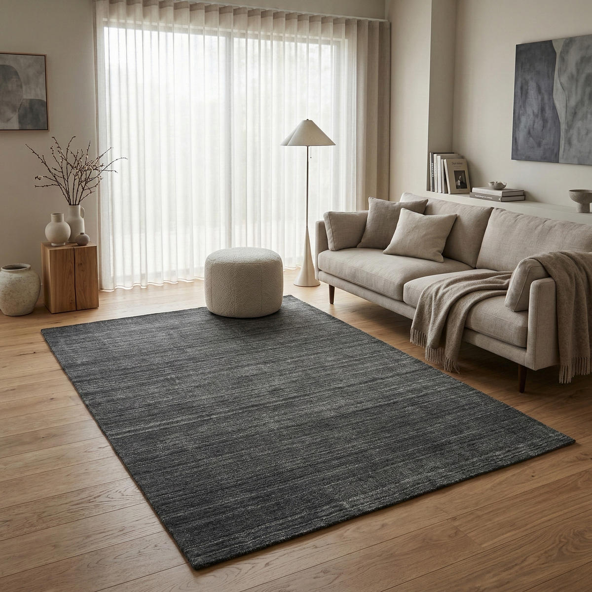 WOLLTEPPICH NATURA 200/290 cm Anthracite - Anthrazit, Naturmaterialien (200/290cm) - Consilio Concept