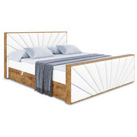 BOXBETT mit Matratze H3 und Lattenrost - LOLLI6-Z - 160x200 - Weiß Kunstleder - Weiß, Holzwerkstoff (160/200cm) - ALTDECOR