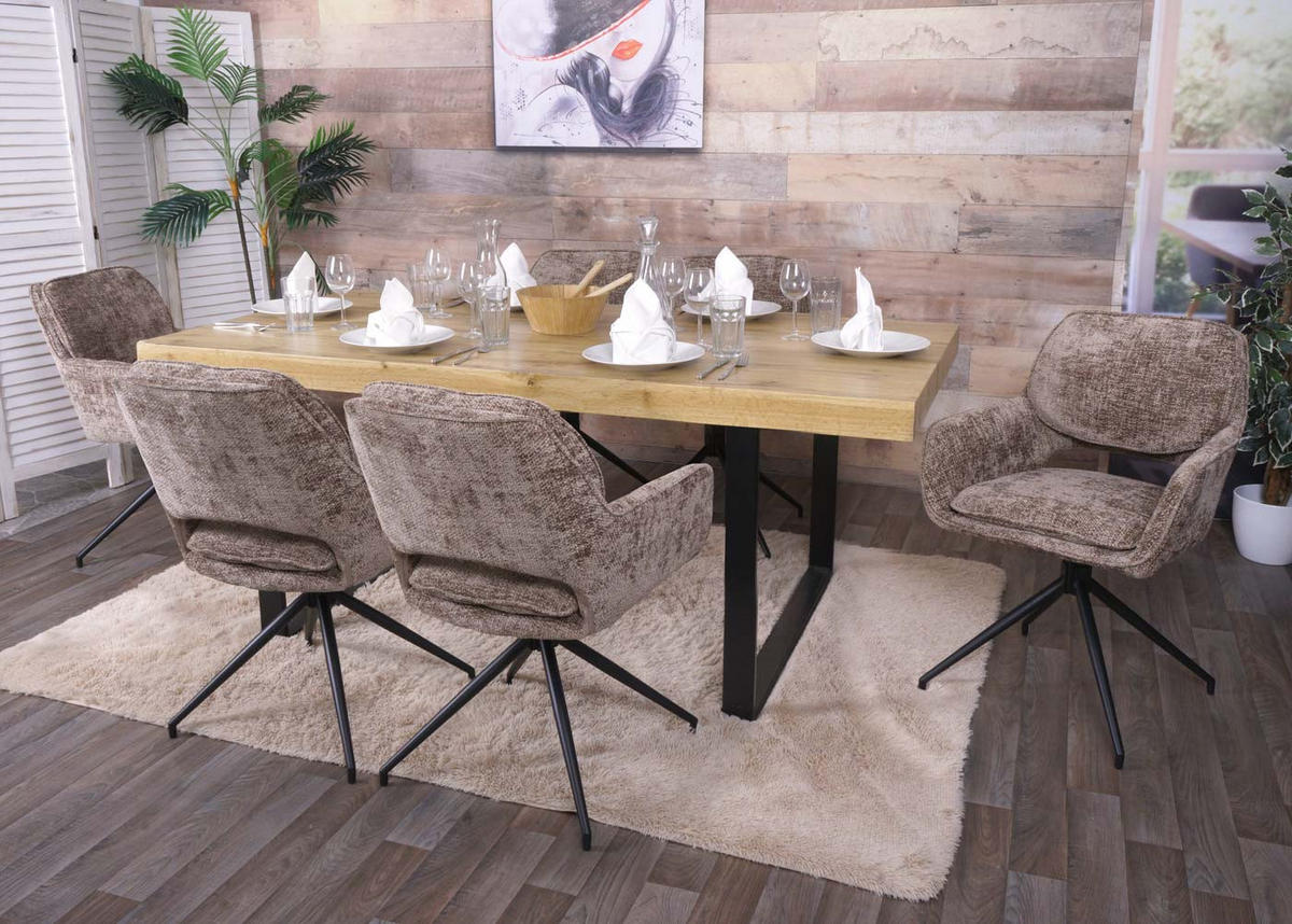 ESSZIMMERSTUHL Braun 2er-Set - Braun, Textil (57/86/61cm) - MCW