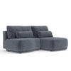 ECKSOFA MIT SCHLAFFUNKTION Marineblau Webstoff - Schwarz/Dunkelblau, Holz/Holzwerkstoff (223/158cm) - Maison de Reve