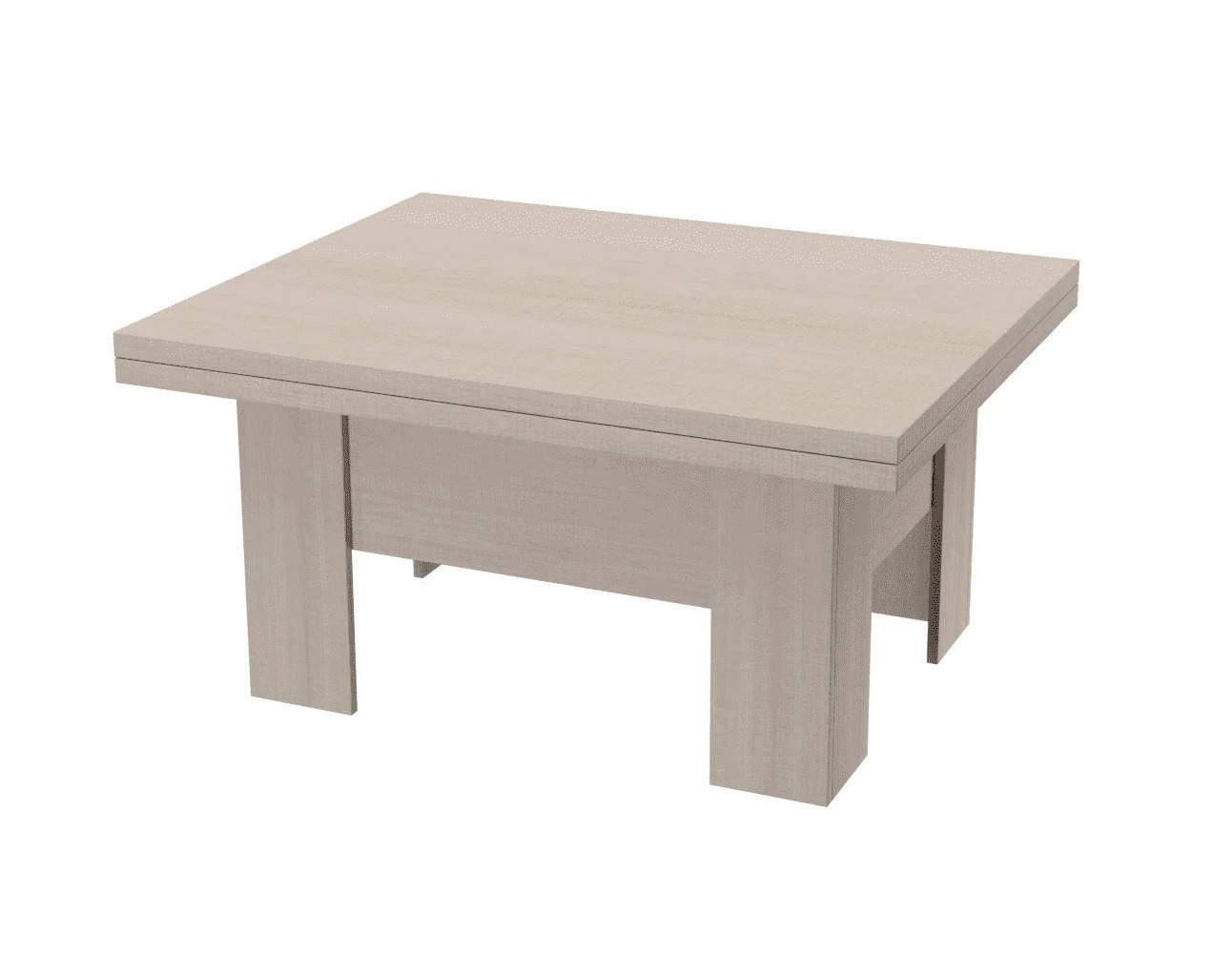 TISCH LONG - Hellbraun, Holzwerkstoff (80/100/53cm) - Meblini