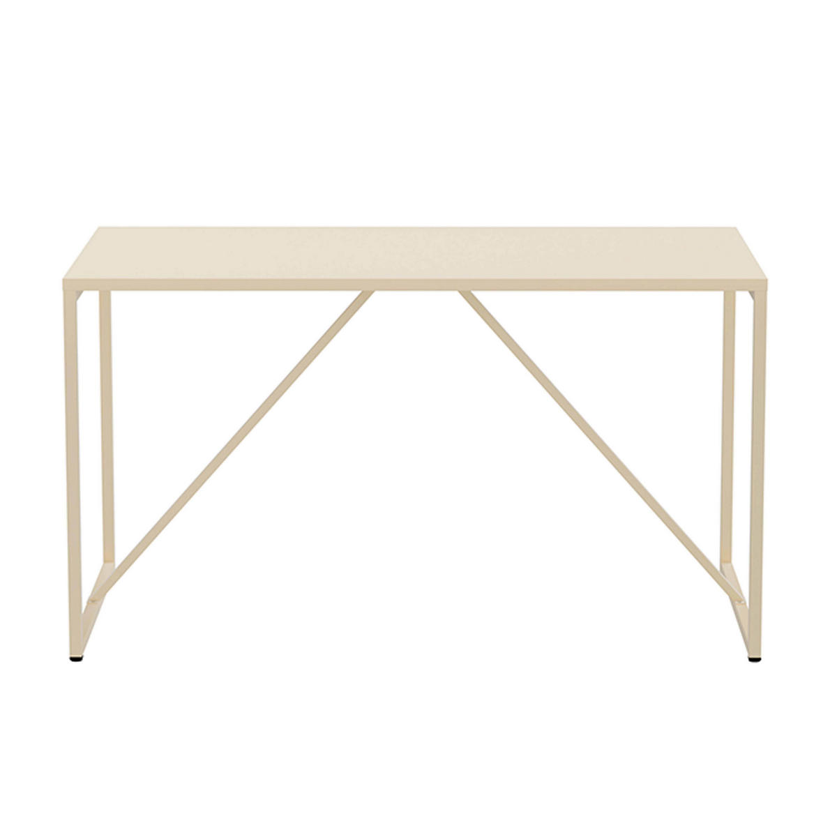 ESSTISCH, Ekru - Weiß, Metall (120/80/78cm) - Oviala