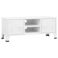 TV-SCHRANK Industrie-Stil Weiss 105/35/42 Cm Metall - Weiß, Metall (35/42/105cm) - vidaXL