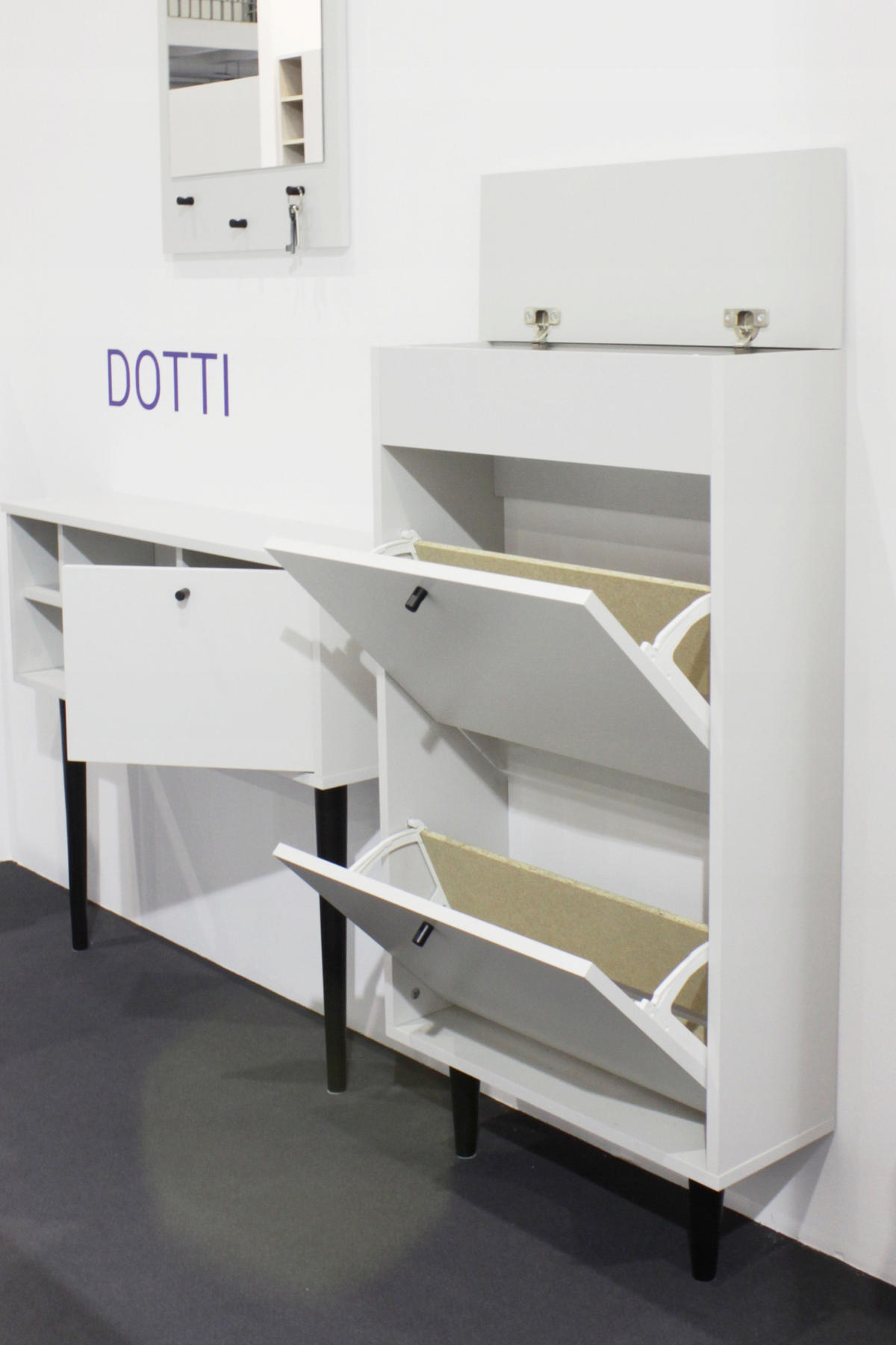 SCHUHSCHRANK Dotti 521 Weiß 55/21/104 cm Wandmontage - Weiß, Holzwerkstoff (55/104/21cm) - Matkam Möbel