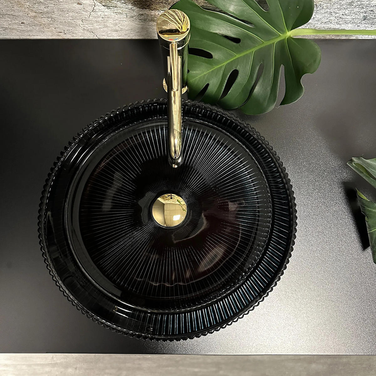 AUFSATZWASCHBECKEN Rea Ingrid Black - Schwarz, Keramik (40/13/40cm) - REA