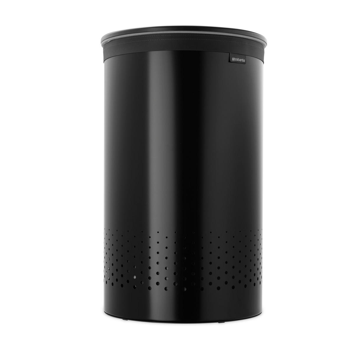 WÄSCHEBOX, Matt Black, 60 L - Schwarz, Metall (38/63.5/38cm) - Brabantia
