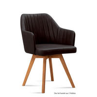 ARMLEHNSTUHL (2er-Set) Domna 58x81x60 Eiche geölt/Espresso - Eichefarben/Dunkelbraun, Kunststoff (60/81/58cm) - 58aufmkessel