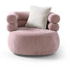 SESSEL Nano, Drehsessel mit runder Form, Rosa - Rosa, Textil (95/75/95cm) - Beautysofa