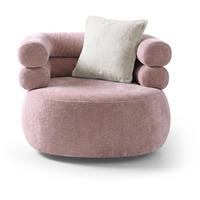 SESSEL Nano, Drehsessel mit runder Form, Rosa - Rosa, Textil (95/75/95cm) - Beautysofa