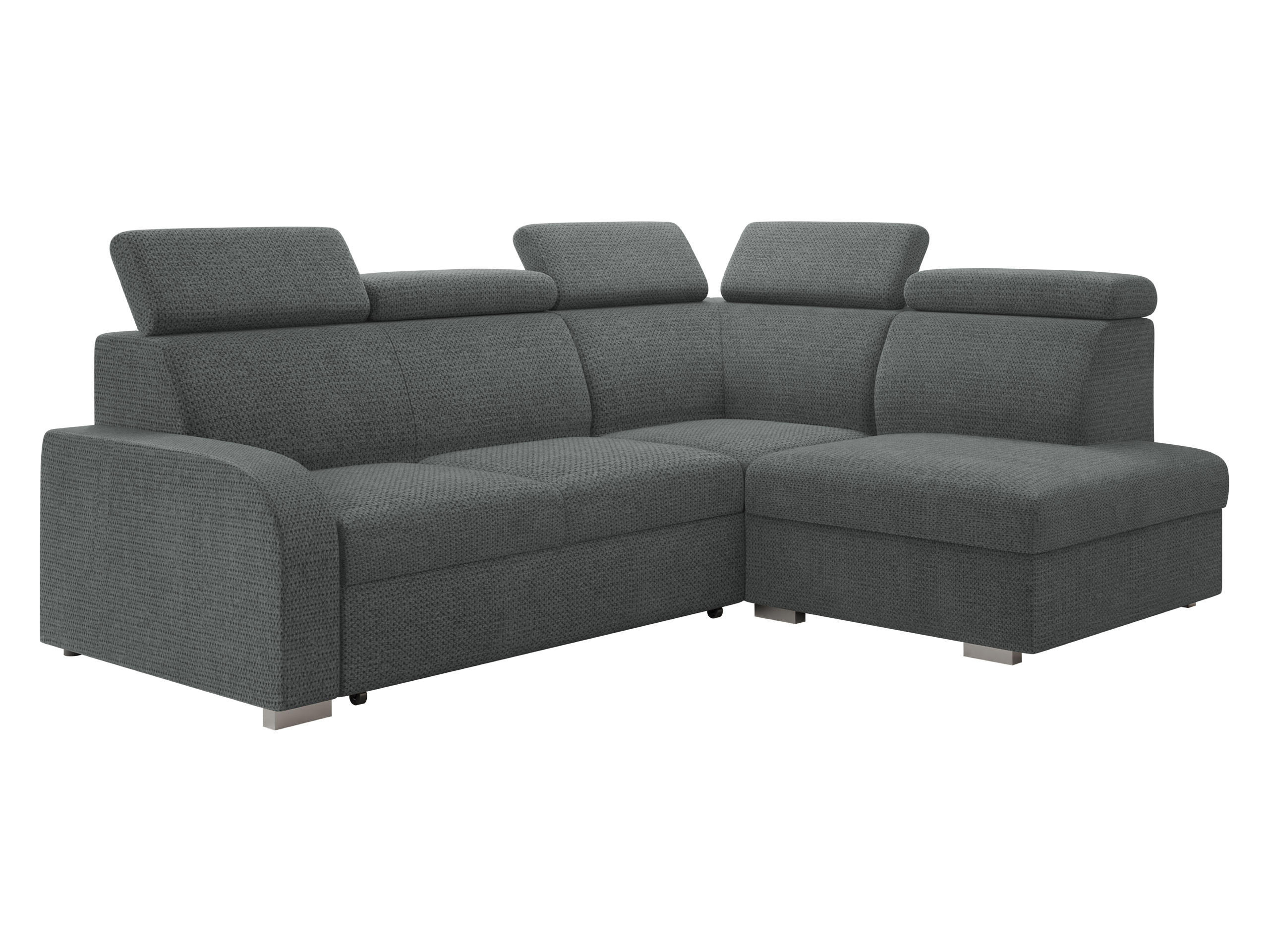 ECKSOFA Oslo 2rRLXp, Seite: Rechts 2R+R+LXP - Silberfarben/Grau, Holz/Textil (250/200cm) - MIRJAN24