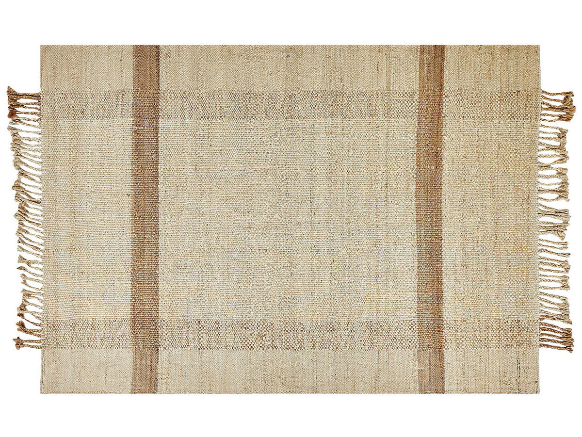 TEPPICH geflochten Yelmez 230/160 cm - Beige, Naturmaterialien (160/230cm) - Beliani