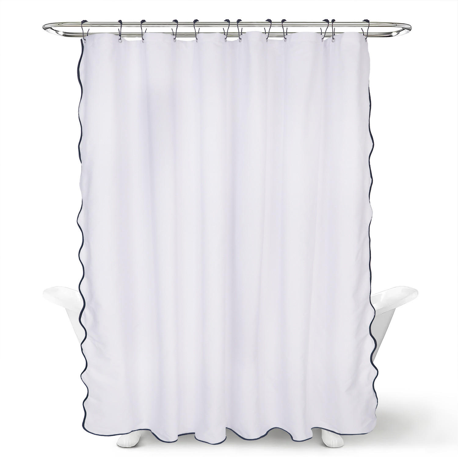 DUSCHVORHANG – 183 x 183 cm – Inklusive Haken – Weiß - Weiß, Textil (183/183cm)