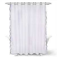 DUSCHVORHANG – 183 x 183 cm – Inklusive Haken – Weiß - Weiß, Textil (183/183cm)