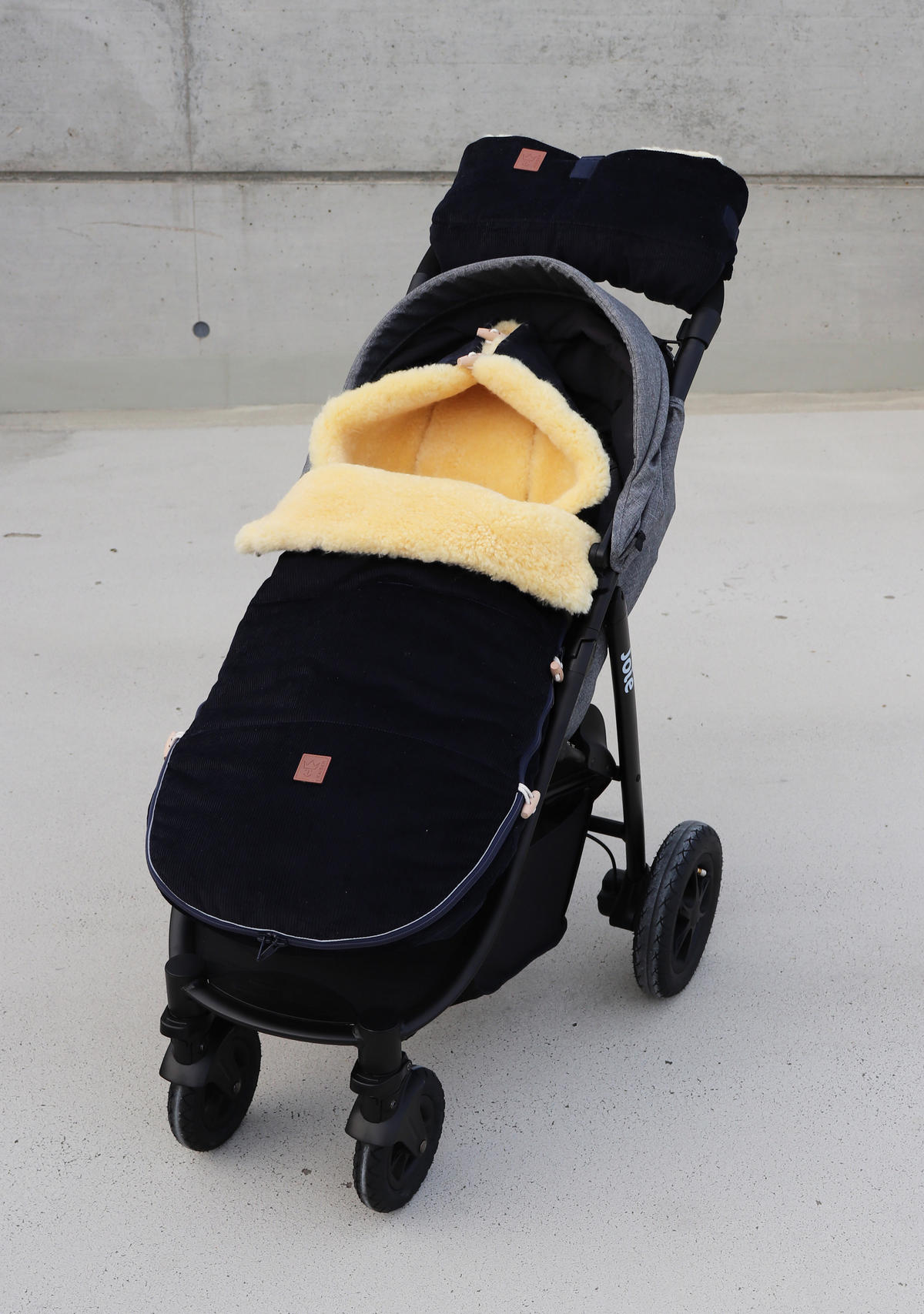 LAMMFELL-FUSSSACK Filius Cord, dark blue sea - Dunkelblau, Fell (46/6/100cm) - Kaiserbaby