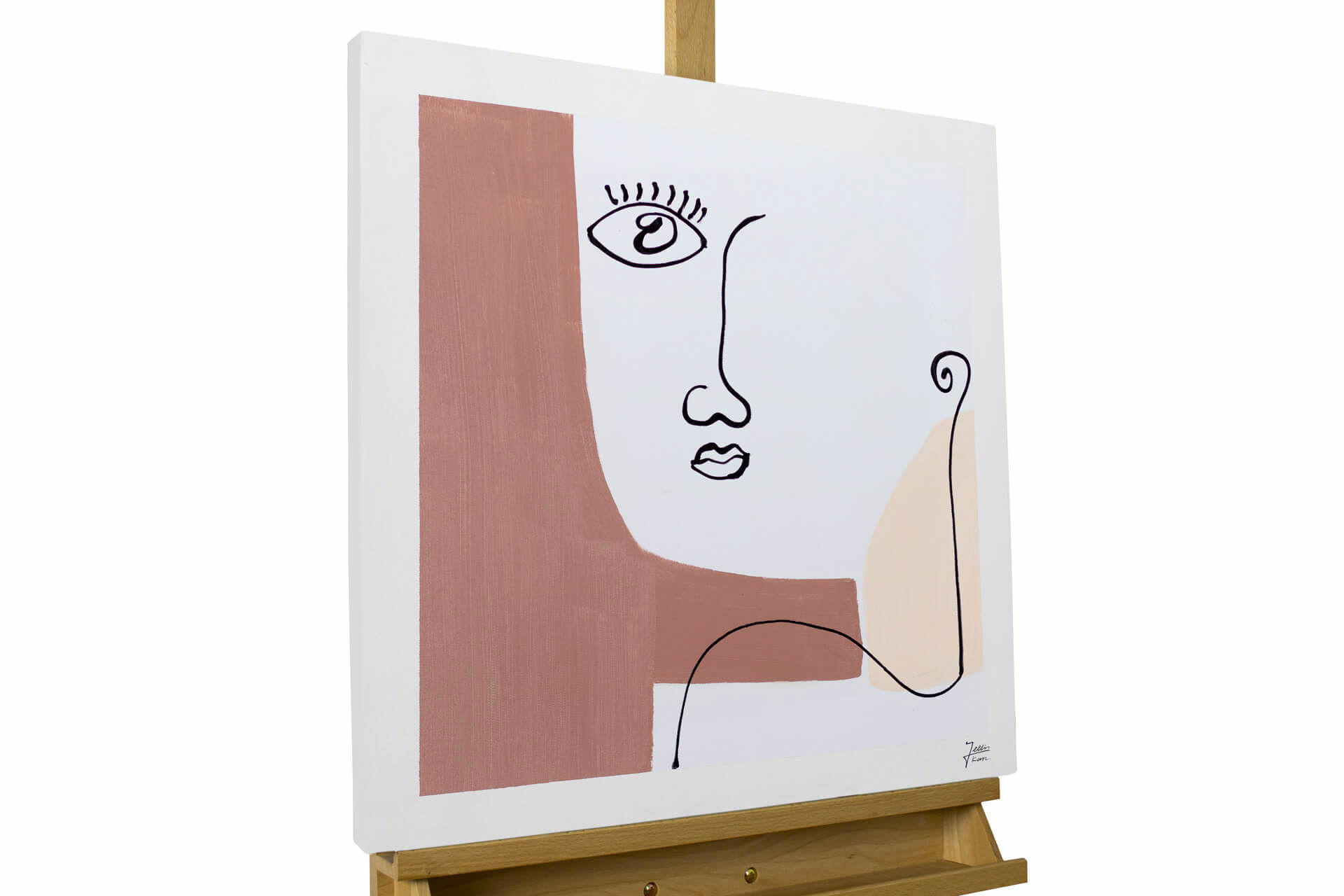 KUNSTLOFT RUČNĚ MALOVANÝ AKRYLOVÝ OBRAZ BÍLÝ/HNĚDÝ, 60/60 CM