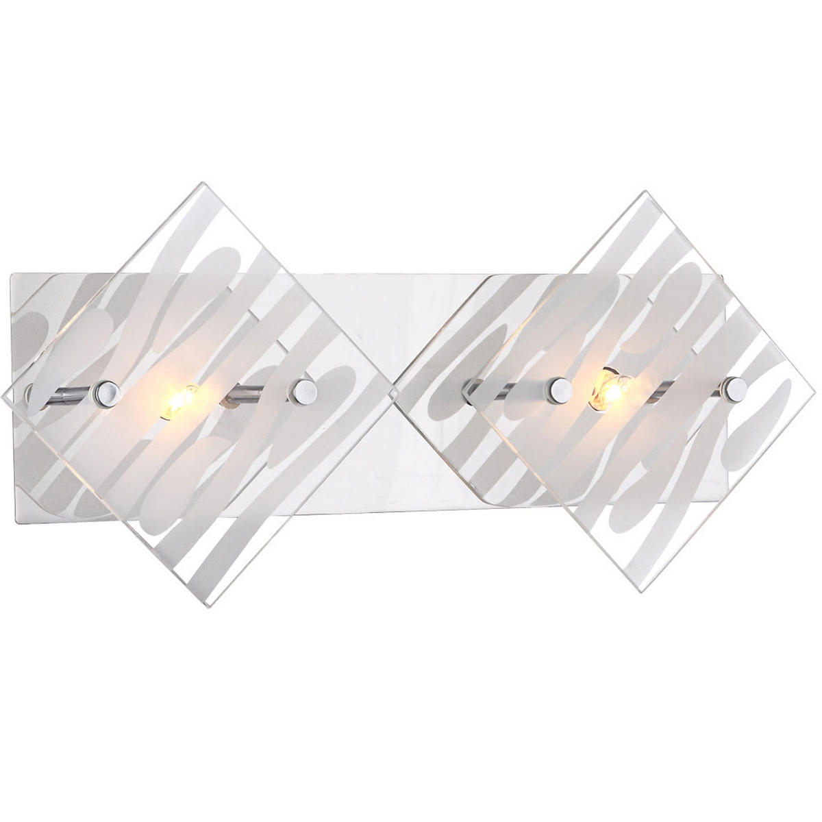 LED WANDLEUCHTE Carat Chrom Silber - Silberfarben, Metall (17/37/37cm) - Globo Lighting