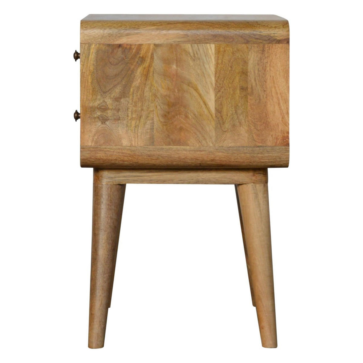 NACHTTISCH mit 2 Schubladen - Messingfarben/Braun, Holz/Metall (45/55/35cm) - Artisan Furniture