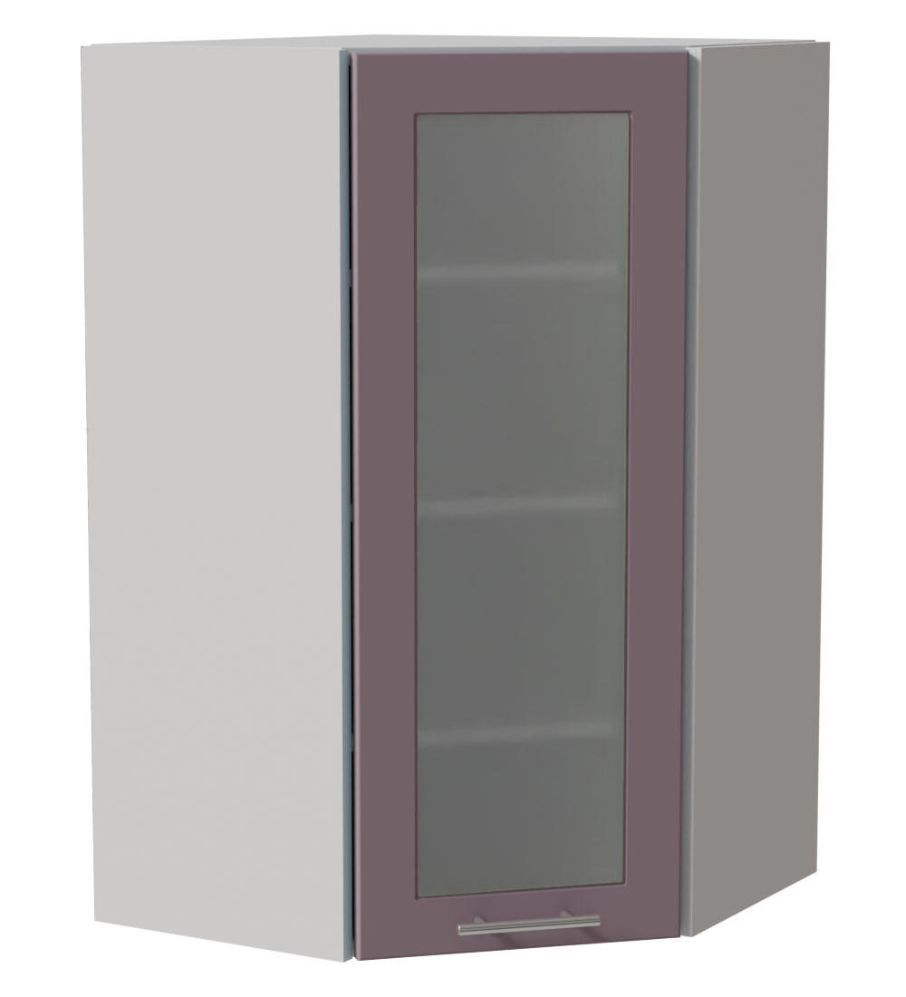 ECKHÄNGESCHRANK Bari W4S/10/60 RAL 4009 pastellviolett (K5) / Weiß 60 / 60 / 96cm - Violett/Weiß, Holz/Holzwerkstoff (60/96/60cm) - Feldmann-Wohnen